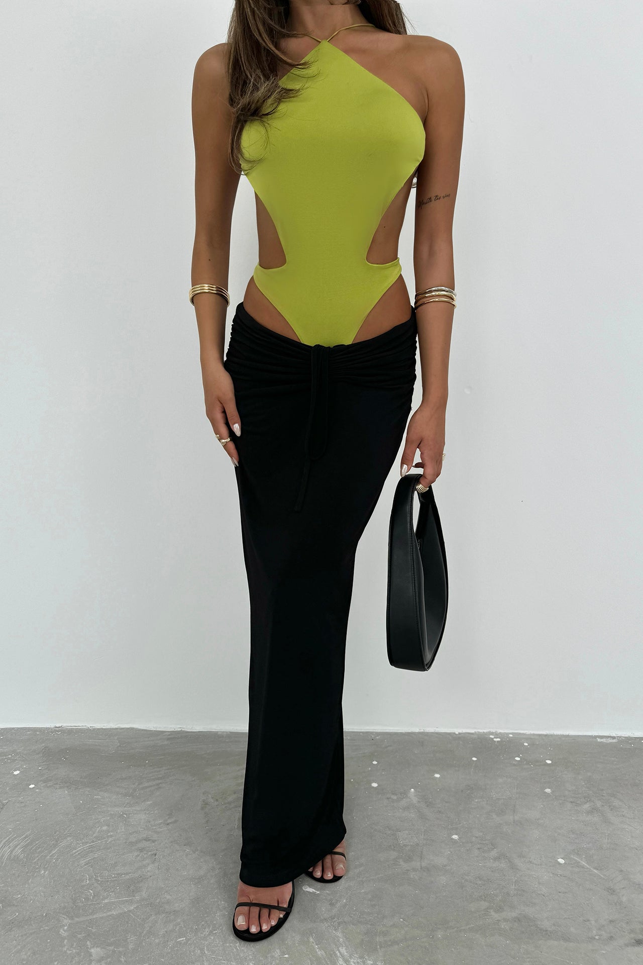 Lime Cut-Out Bodysuit