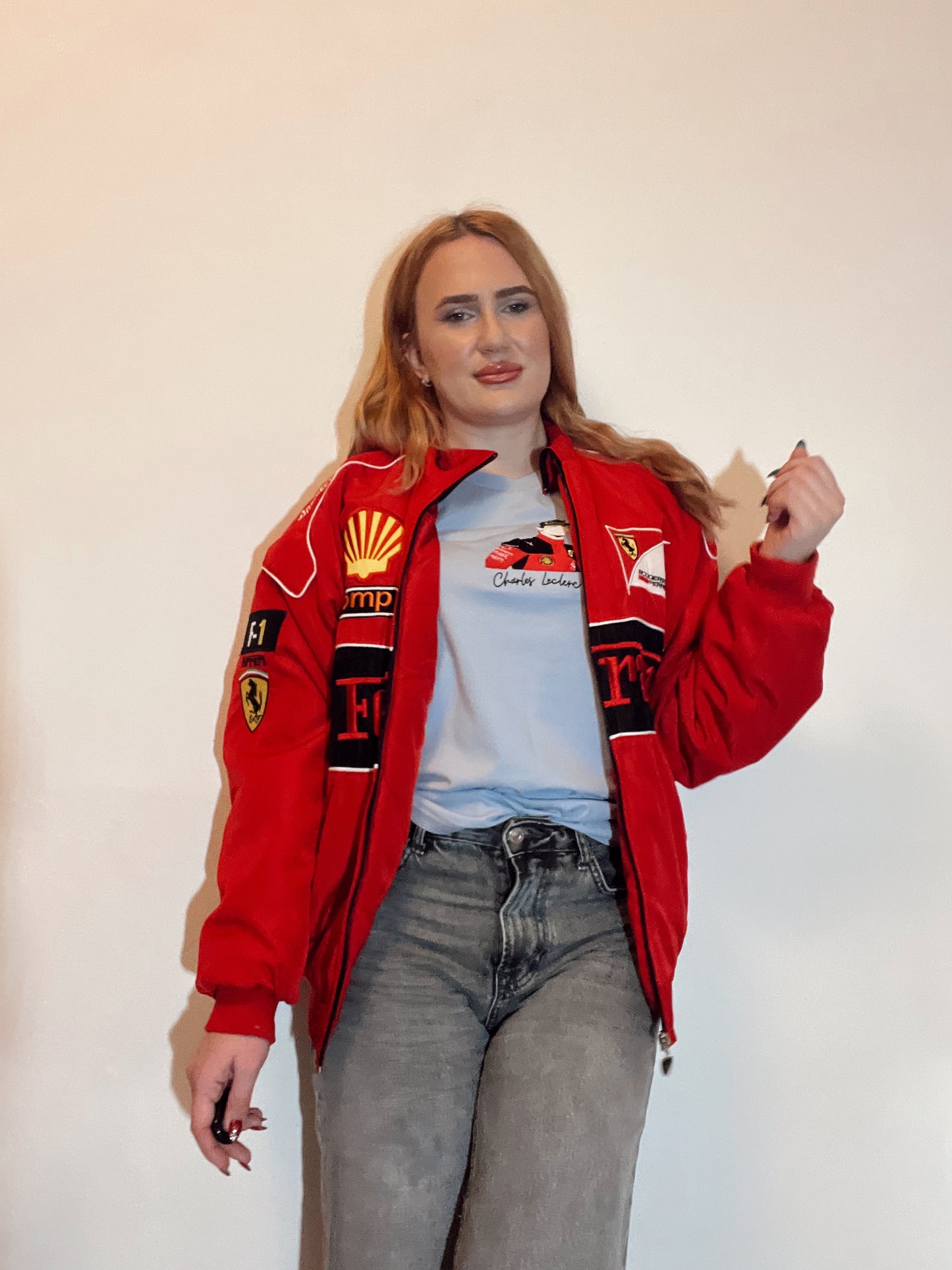 Vyšívané tričko Charles Leclerc