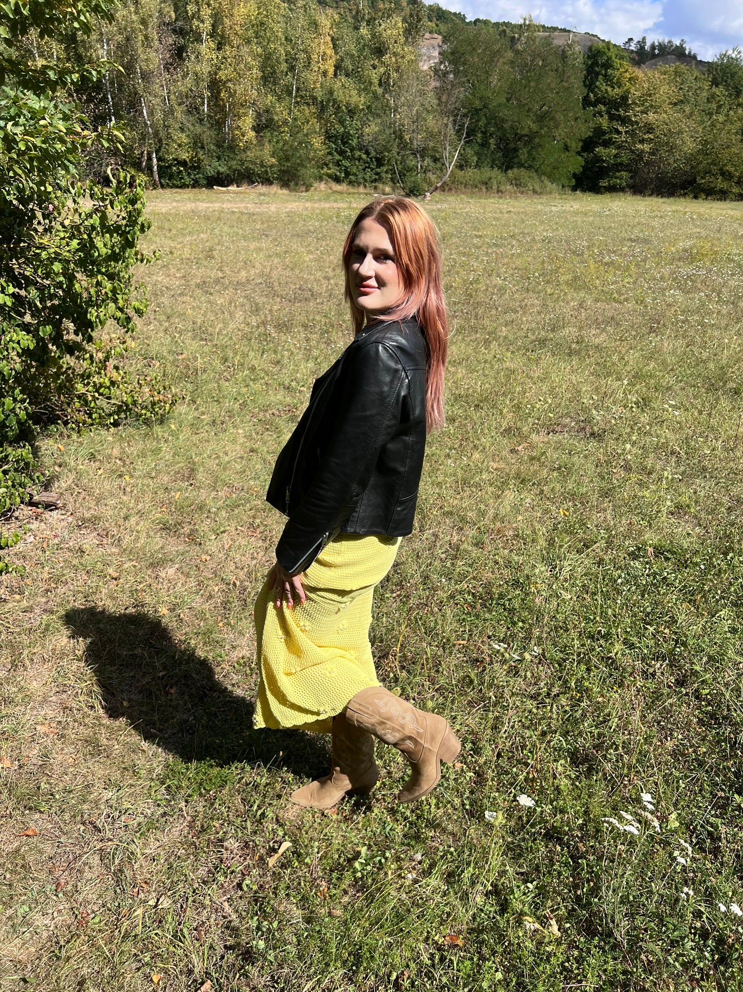 Pearl & Flower Yellow Knitwear Set