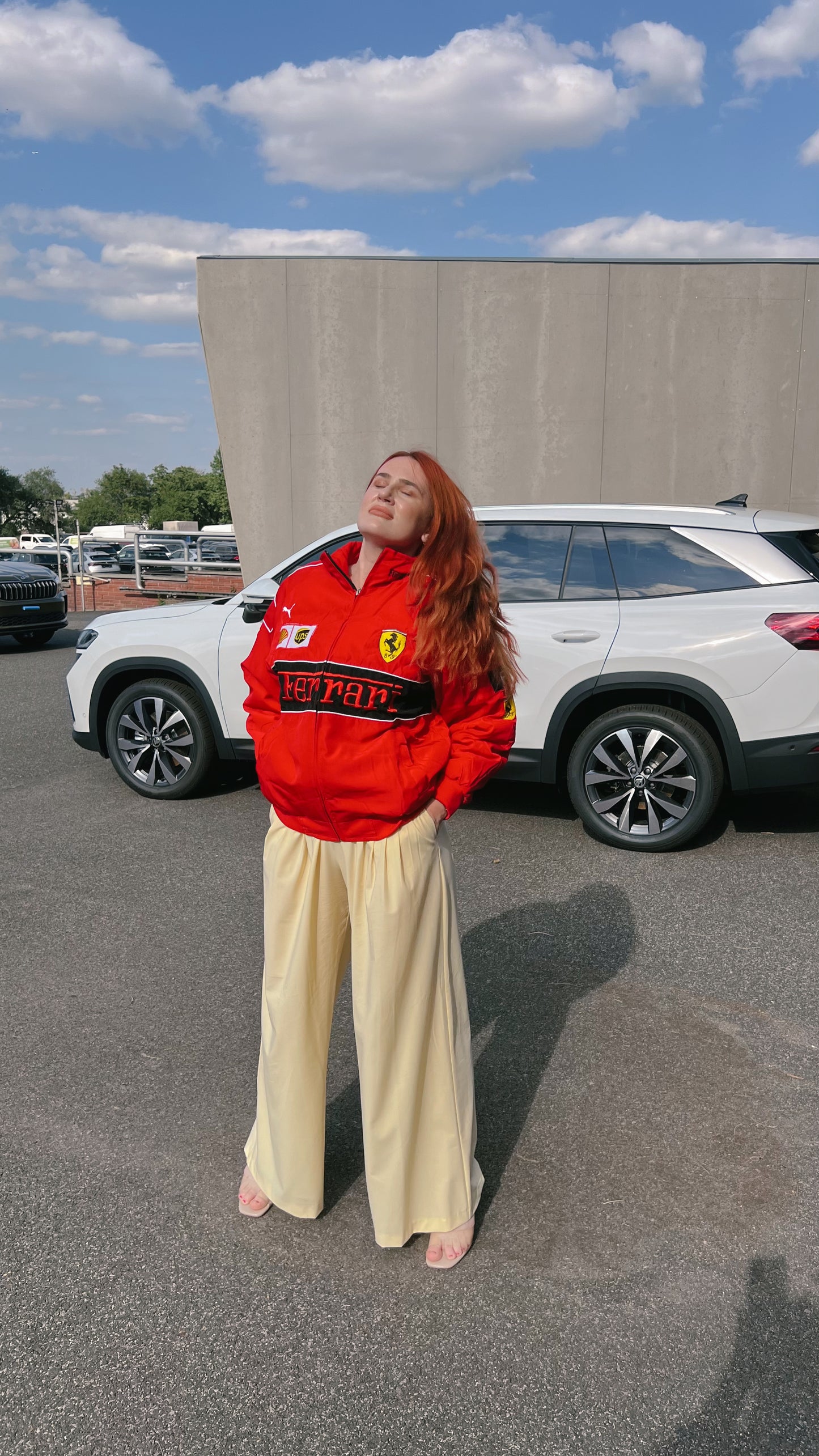 Red Vintage Ferrari Bomber Jacket