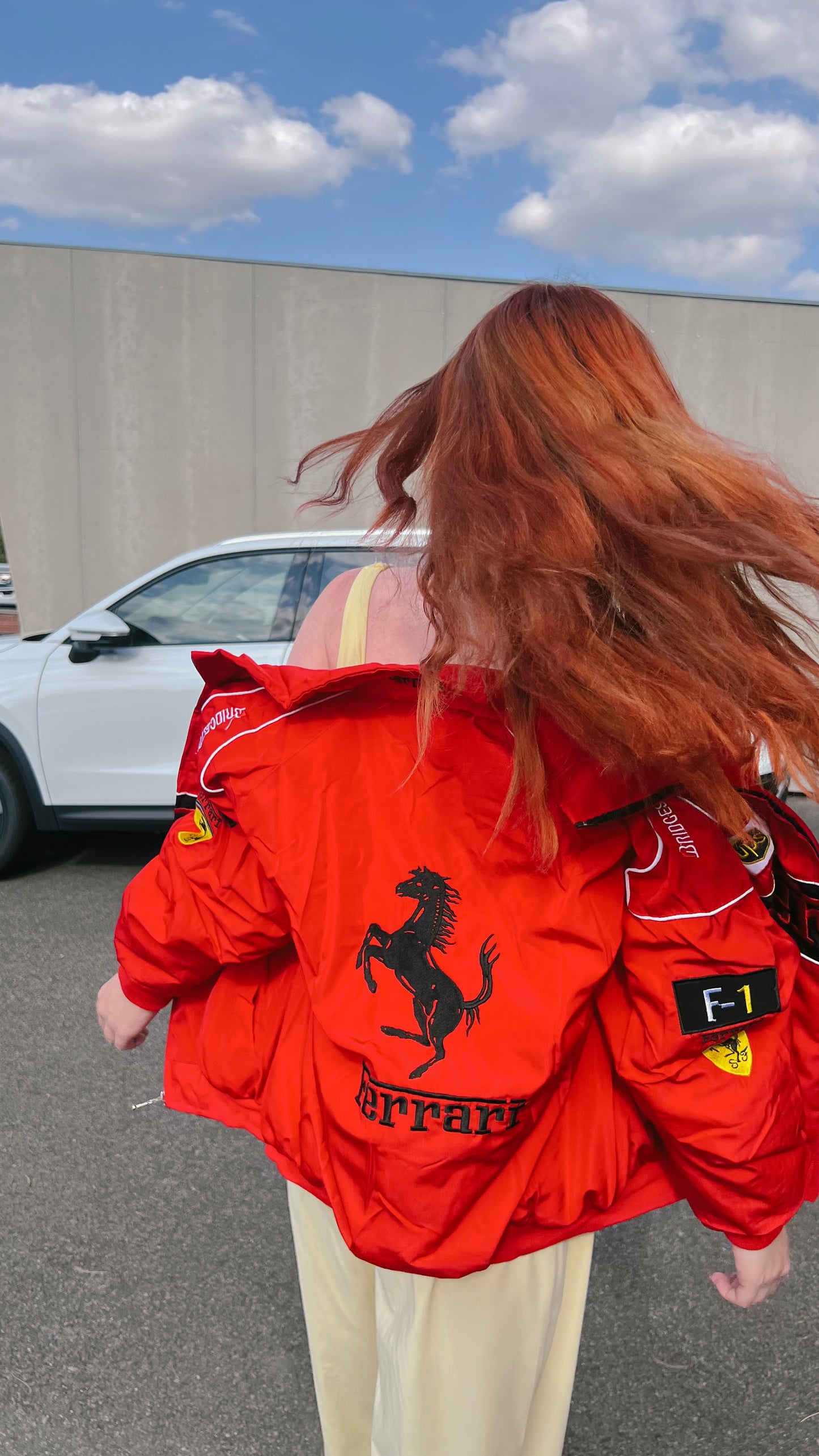 Red Vintage Ferrari Bomber Jacket