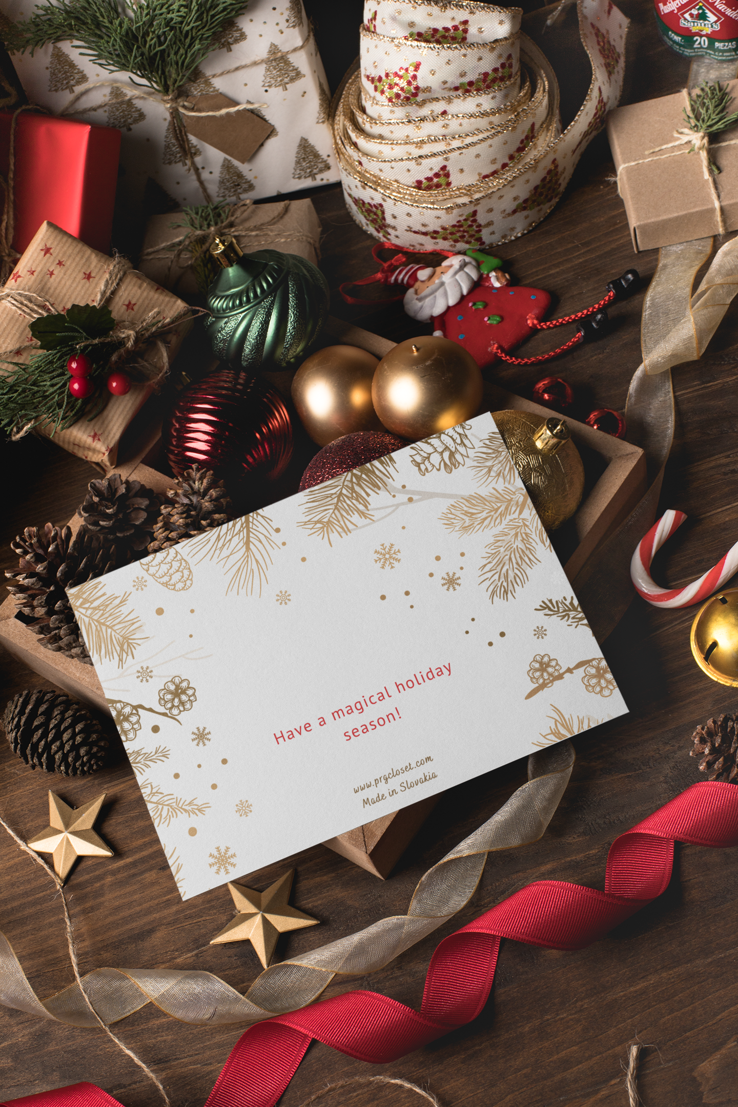 Retro F1 Christmas Card – Santa Racing Ferrari