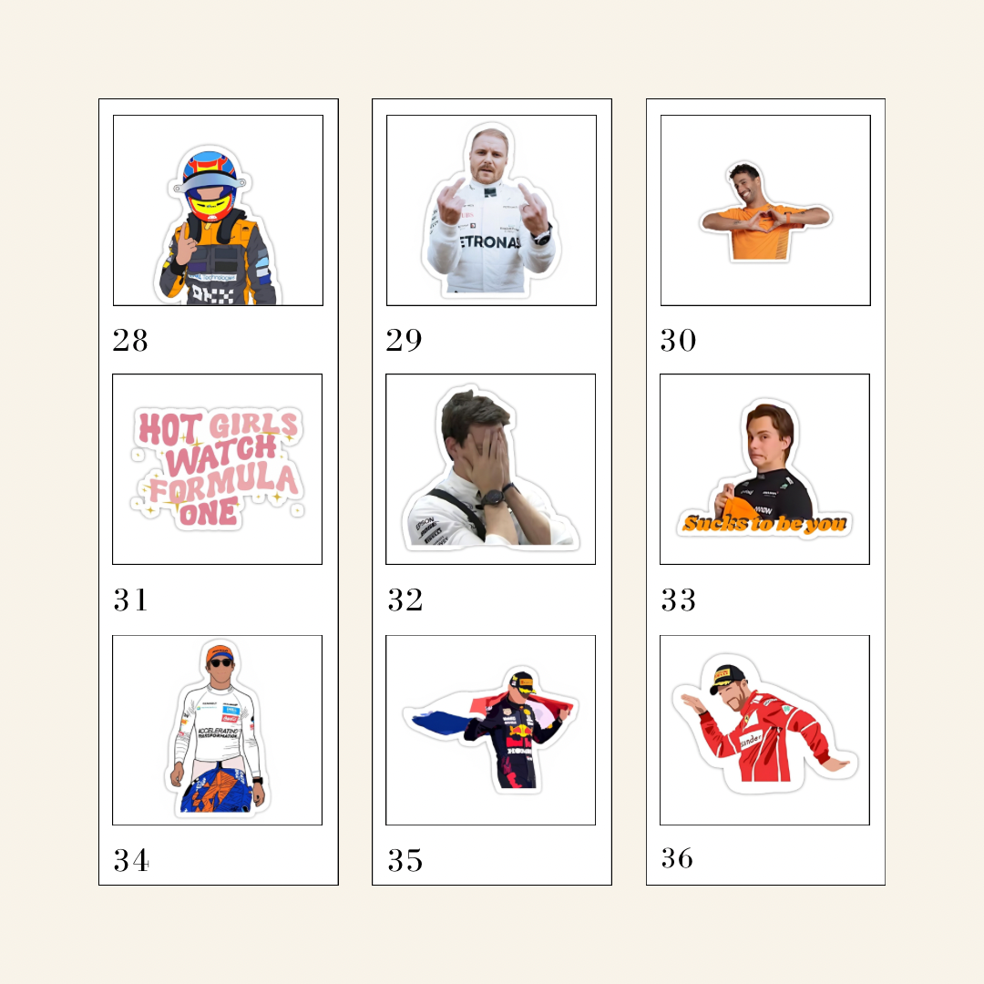 Kolekce nálepek F1