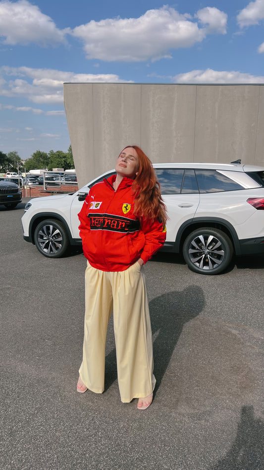 Red Vintage Ferrari Bomber Jacket