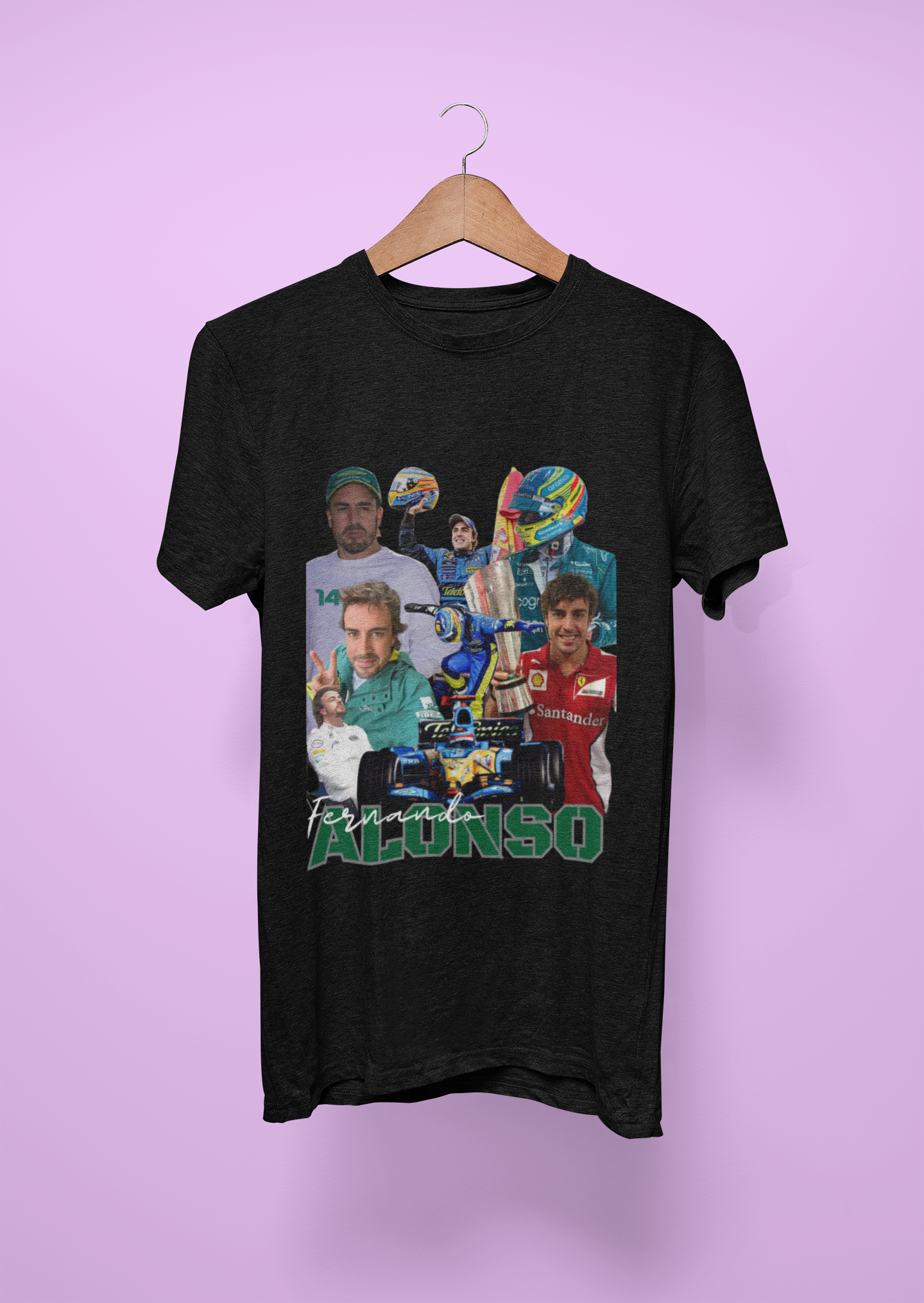 Fernando Alonso Vintage Collage T-Shirt
