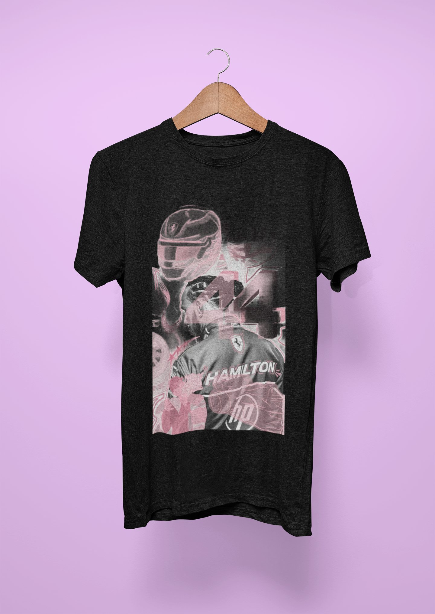 Lewis Hamilton Pink Graphic T-Shirt