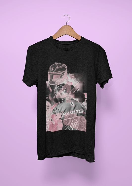 Lewis Hamilton Pink Graphic T-Shirt