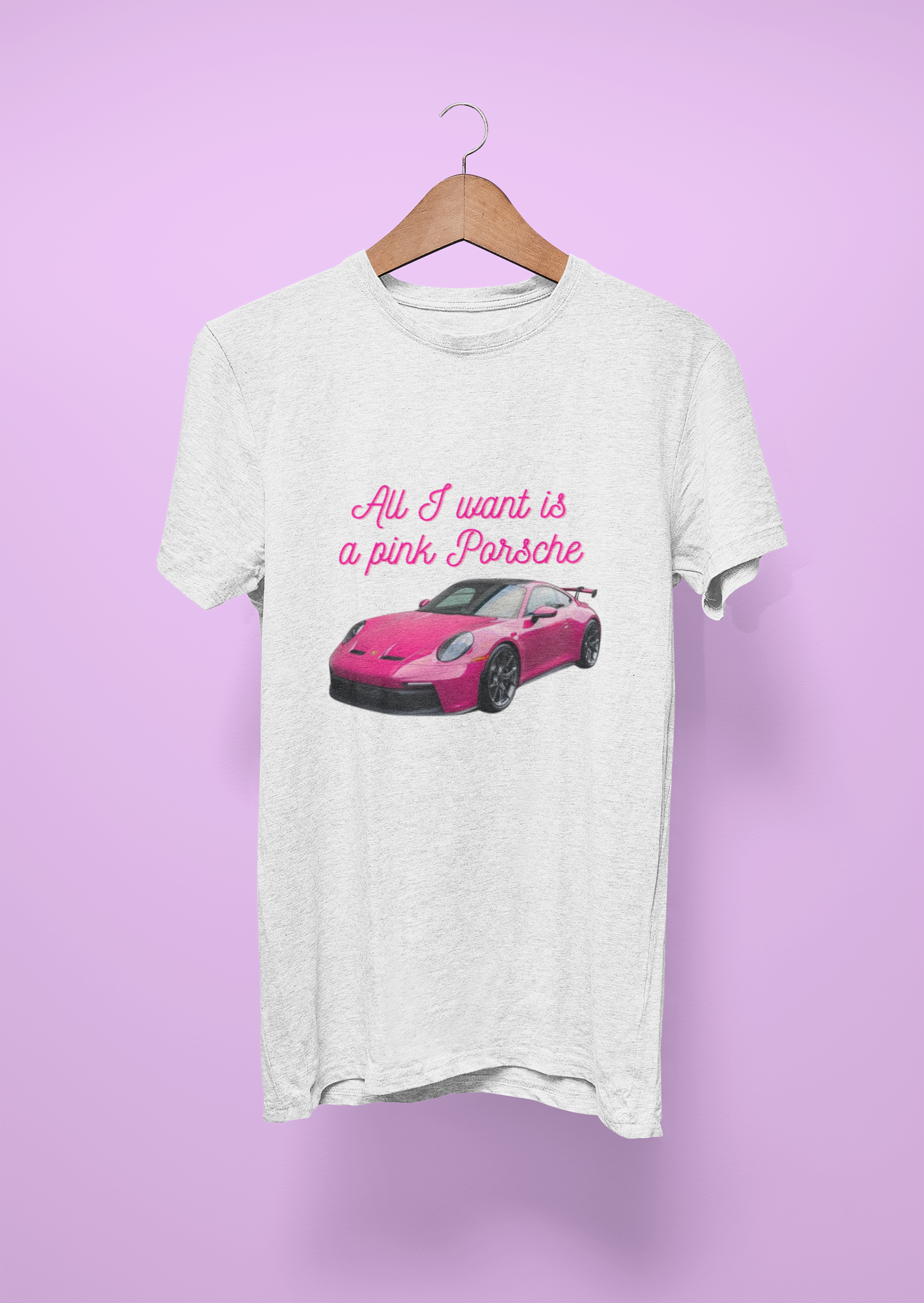 All I Want Is a Pink Porsche Hot Pink Edition Tee