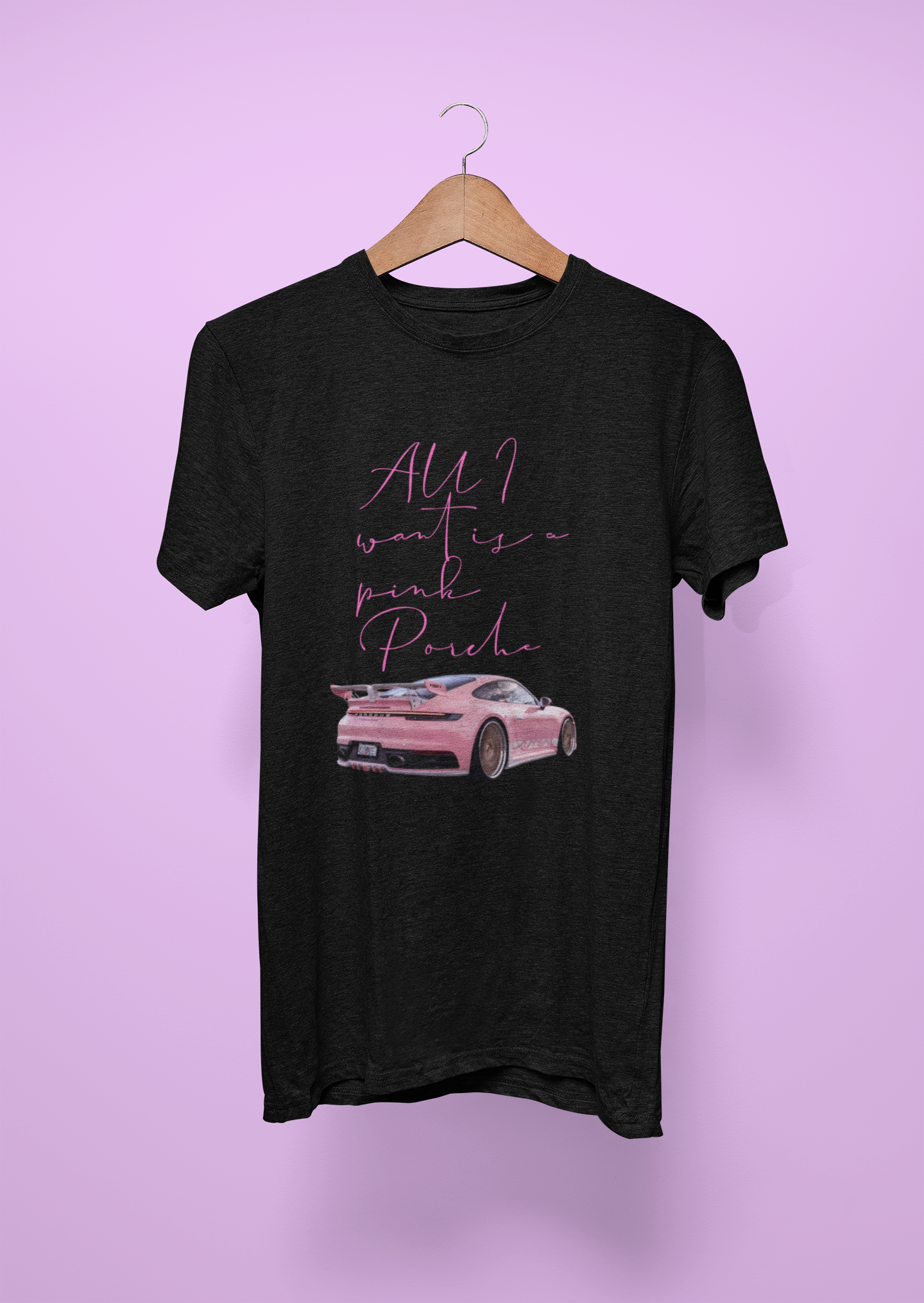 All I Want Is a Pink Porsche Rear View T-Shirt