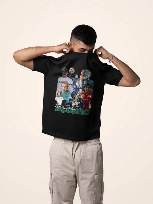Fernando Alonso Vintage Collage T-Shirt