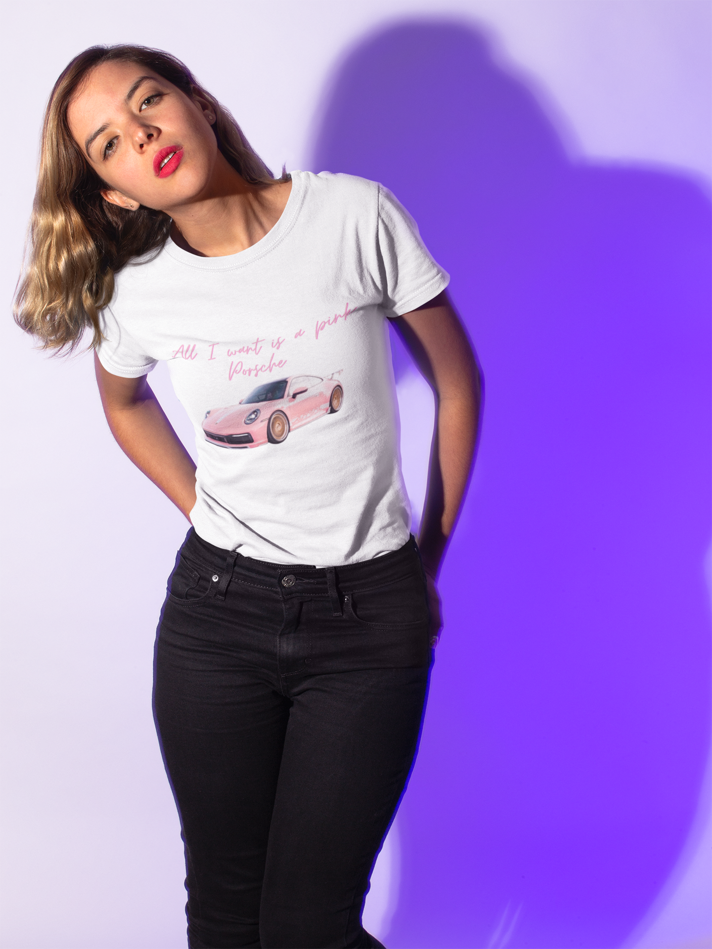 All I Want Is a Pink Porsche T-Shirt – Dream Car Graphic Tee